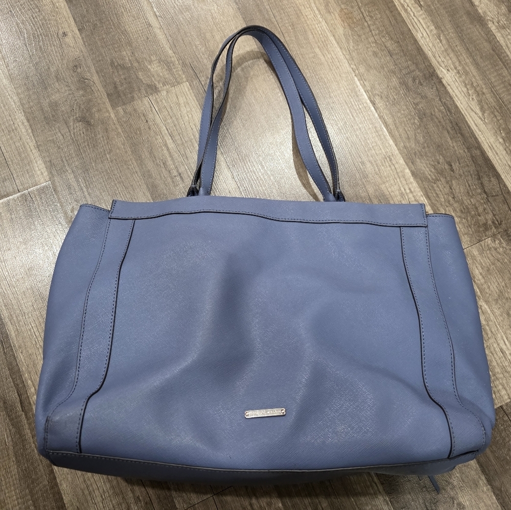 Rebecca minkoff large blue saffiano leather blue tote bag office laptop preppy